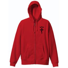 Flamel Cross Zip Hoodie Red